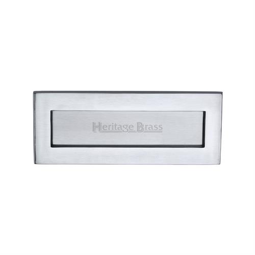 Heritage Brass V850 254.101-SC Letterplate 254mm x 102mm Satin Chrome finish  Letterbox
