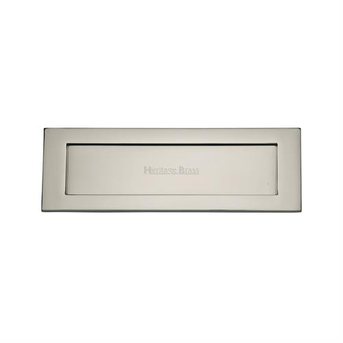 Heritage Brass V850 305-PNF Letterplate 305mm x 101mm Polished Nickel finish  Letterbox