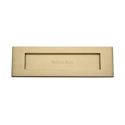 Heritage Brass V850 305-SB Letterplate 305mm x 101mm Satin Brass finish  Letterbox