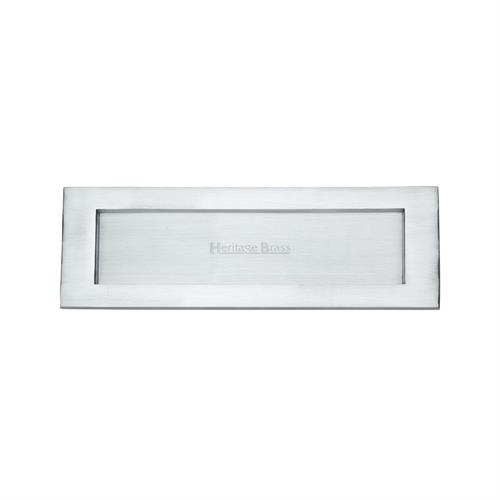 Heritage Brass V850 305-SC Letterplate 305mm x 101mm Satin Chrome finish  Letterbox
