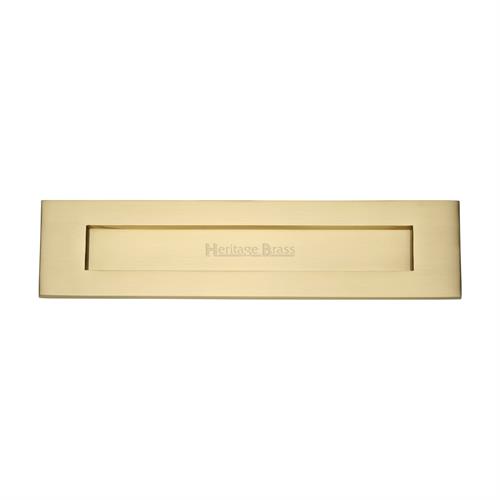 Heritage Brass V850 330-SB Letterplate  334mm x 78mm  Satin Brass finish  Letterbox