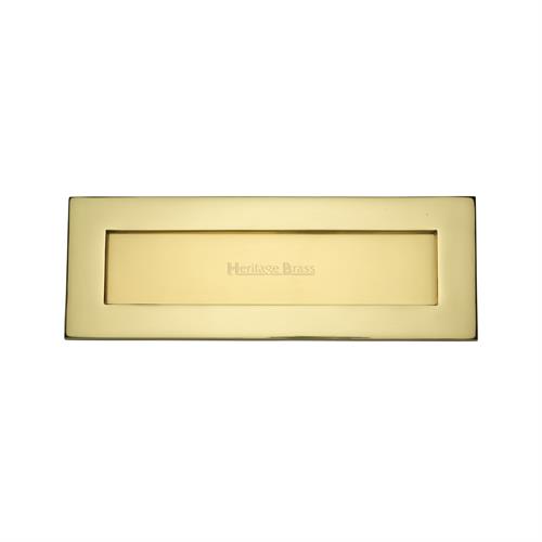 Heritage Brass V850 356-PB Letterplate  355mm x 124mm Polished Brass finish  Letterbox