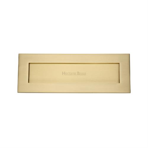 Heritage Brass V850 356-SB Letterplate  355mm x 124mm Satin Brass finish  Letterbox