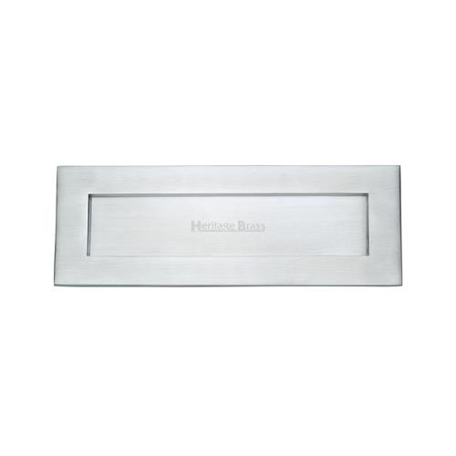 Heritage Brass V850 356-SC Letterplate  355mm x 124mm Satin Chrome finish  Letterbox