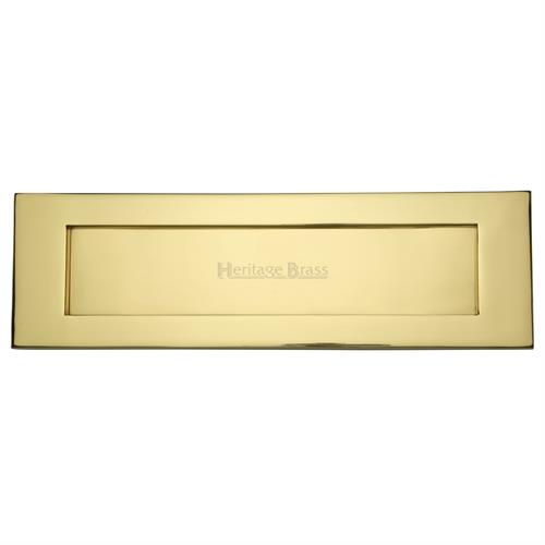 Heritage Brass V850 406-PB Letterplate  411mm x 123mm Polished Brass finish  Letterbox