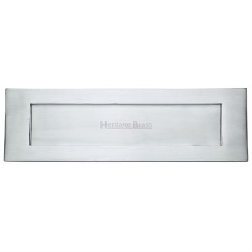 Heritage Brass V850 406-SC Letterplate  411mm x 123mm Satin Chrome finish  Letterbox
