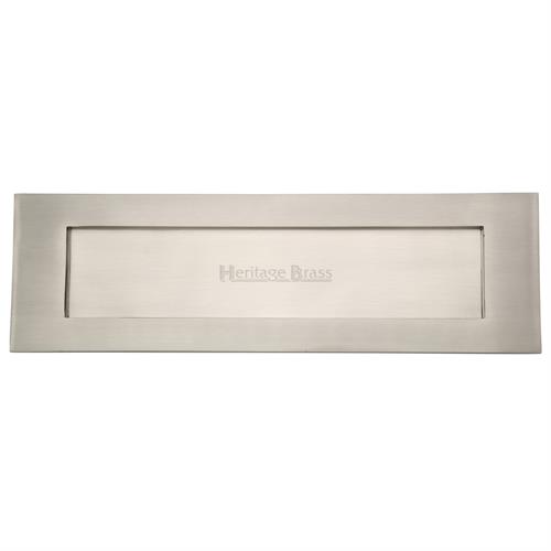 Heritage Brass V850 406-SN Letterplate  411mm x 123mm Satin Nickel finish  Letterbox