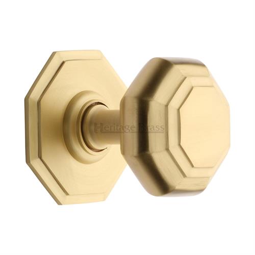 Heritage Brass V890-SB Octagon Centre Door Knob 3