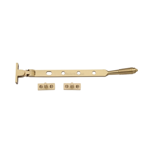 Heritage Brass Casement Window Stay Reeded Design Satin Brass V892 10-SB