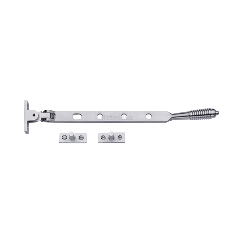 Heritage Brass Casement Window Stay Reeded Design Satin Chrome V892 10-SC