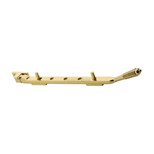 Heritage Brass Casement Window Stay Reeded Design Polished Brass V892 12-PB