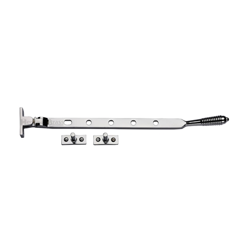 Heritage Brass Casement Window Stay Reeded Design Polished Chrome V892 12-PC