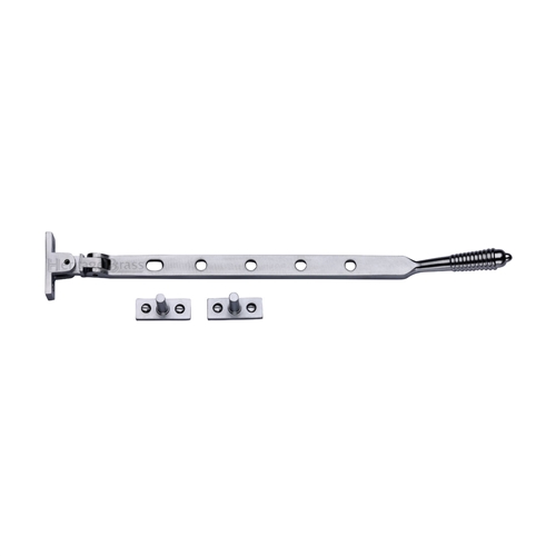 Heritage Brass Casement Window Stay Reeded Design Satin Chrome V892 12-SC