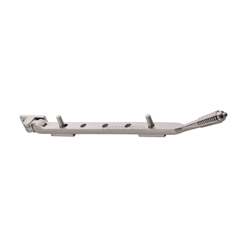Heritage Brass Casement Window Stay Reeded Design Satin Nickel V892 12-SN