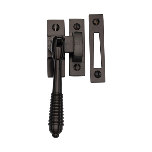 Heritage Brass Mortice & Hook Plate Reeded Casement Fastener  Matt Bronze V894 MP/HP-MB