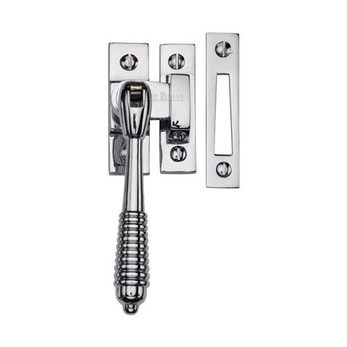 Heritage Brass Mortice & Hook Plate Reeded Casement Fastener  Polished Chrome V894 MP/HP-PC