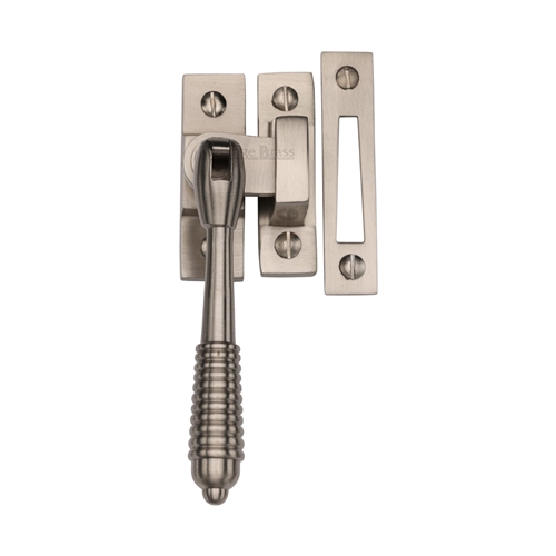 Heritage Brass Mortice & Hook Plate Reeded Casement Fastener  Satin Nickel V894 MP/HP-SN