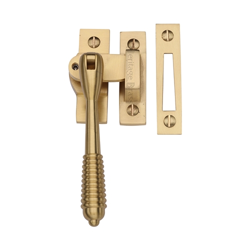 Heritage Brass Reeded Lockable Fastener Satin Brass V894L MP/HP-SB