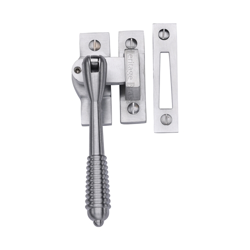 Heritage Brass Reeded Lockable Fastener Satin Chrome V894L MP/HP-SC