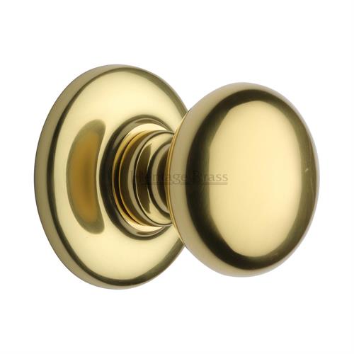 Heritage Brass V901-PB Centre Door Knob Round Design 3
