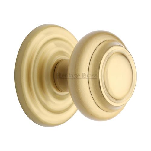 V905-SB Centre Door Knob Round Design 3 1/2
