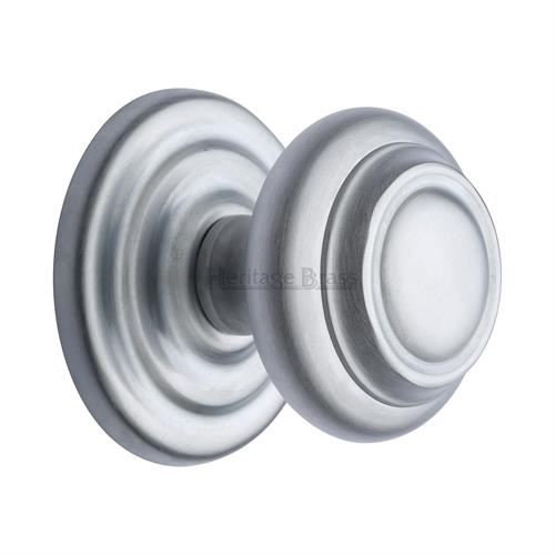 V905-SC Centre Door Knob Round Design 3 1/2