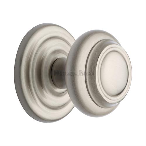 V905-SN Centre Door Knob Round Design 3 1/2