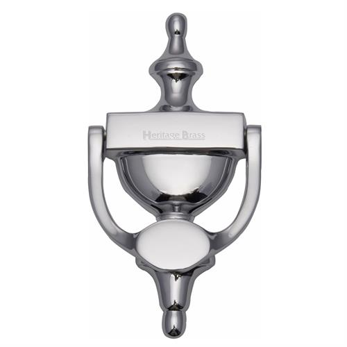 HERITAGE BRASS V910 195-PC Urn Knocker 7 1/4 Polished Chrome finish