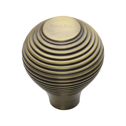 Heritage Brass V974 38-AT Cabinet Knob Reeded Design 38mm Antique Brass finish