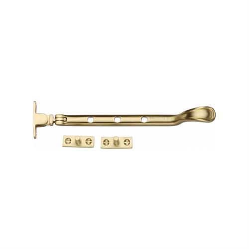 Heritage Brass V990 8-SB Casement Window Stay Spoon Pattern 8 Satin Brass finish