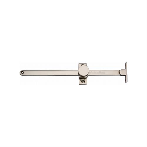 Heritage Brass V991 10-PNF Casement Stay Sliding Design 10 Polished Nickel Finish