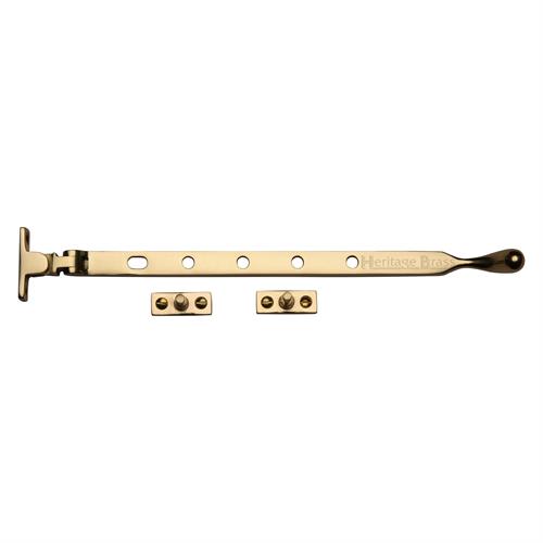 Heritage Brass V992 12-PB Casement Window Stay Ball Design 12 Polished Brass finish