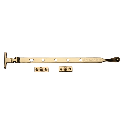 Heritage Brass Casement Window Stay Ball Design Unlacquered Brass V992 12-ULB