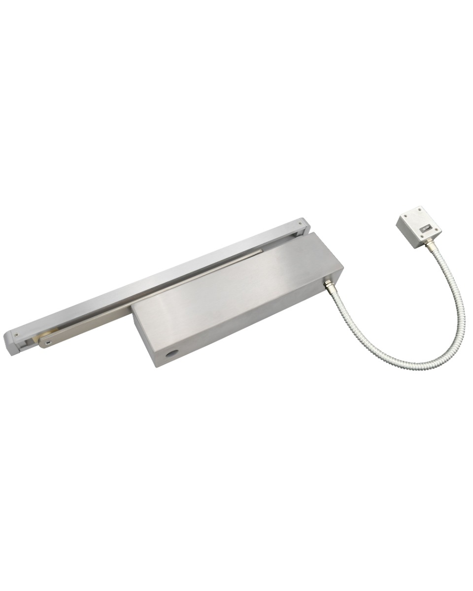 Vier VDC-EMT03-HO/SF-SQ-SSS Emag Door Closer, Track Arm - Satin Stainless Steel