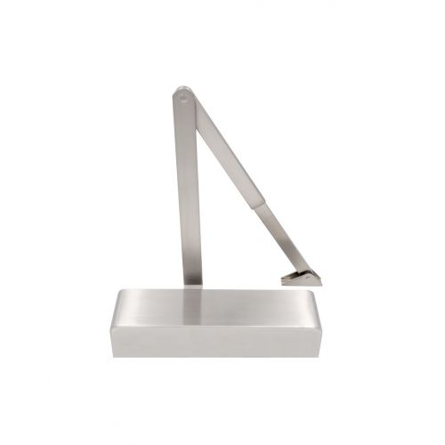 VIER Electro Magnetic Door Closer, Track Arm - Satin Stainless Steel