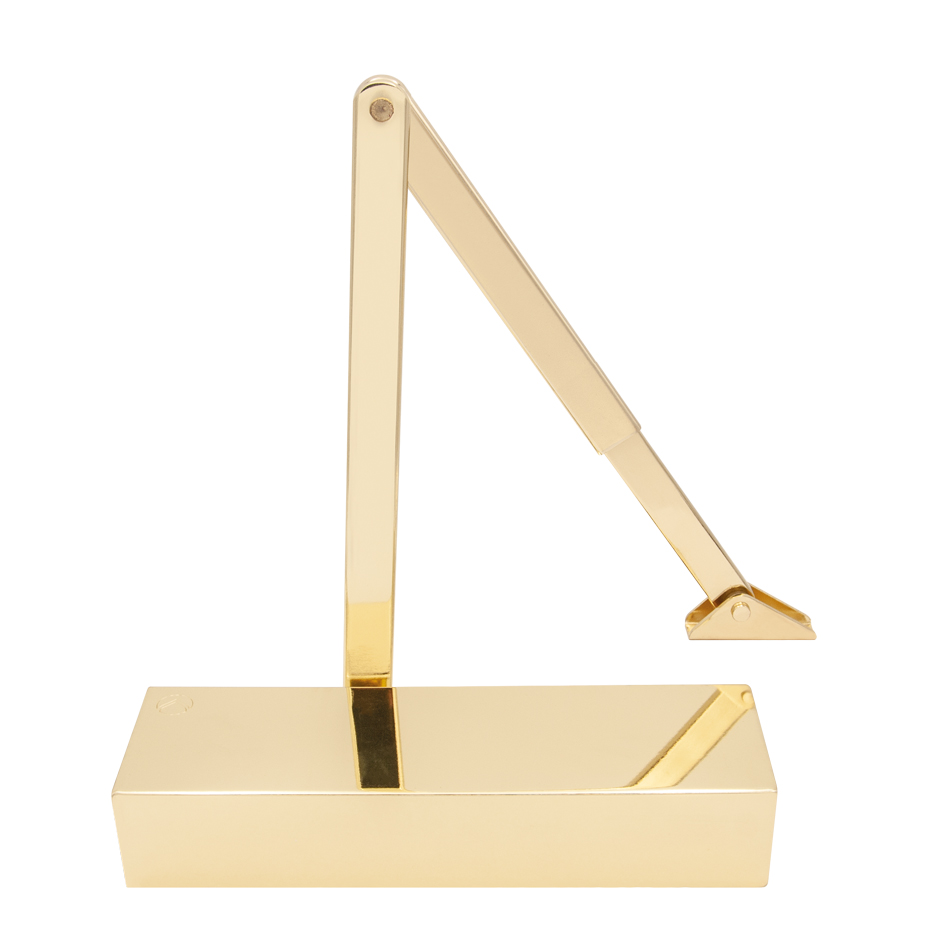 Vier VDC0025PVDG Size 2-5 Door Closer c/w Back Check & Delayed Action - PVD Gold Flat Arm (P.A Bracket Inc) PVD Gold Cover Pvd Gold