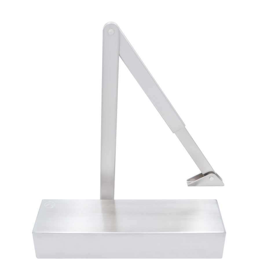 Vier VDC0025SS Size 2-5 Door Closer c/w Back Check & Delayed Action - Satin Nickel Flat Arm (P.A Bracket Inc) SSS Cover Satin Stainless