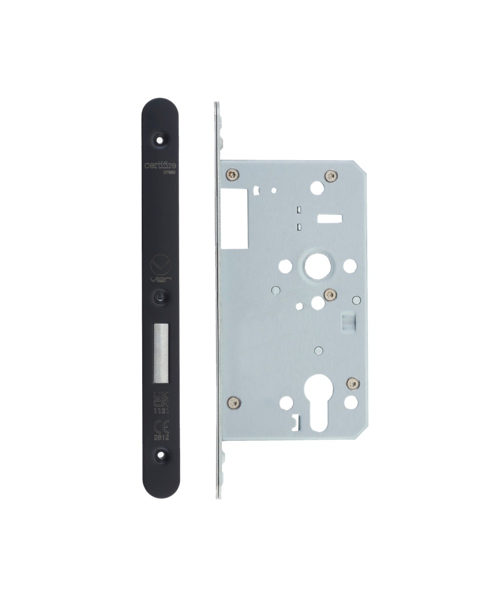 Vier VDL0060-ST-R-PCB Din Euro Deadlock- Backset 60mm - 2 Pc Forend - Radius - PCB - Single Throw
