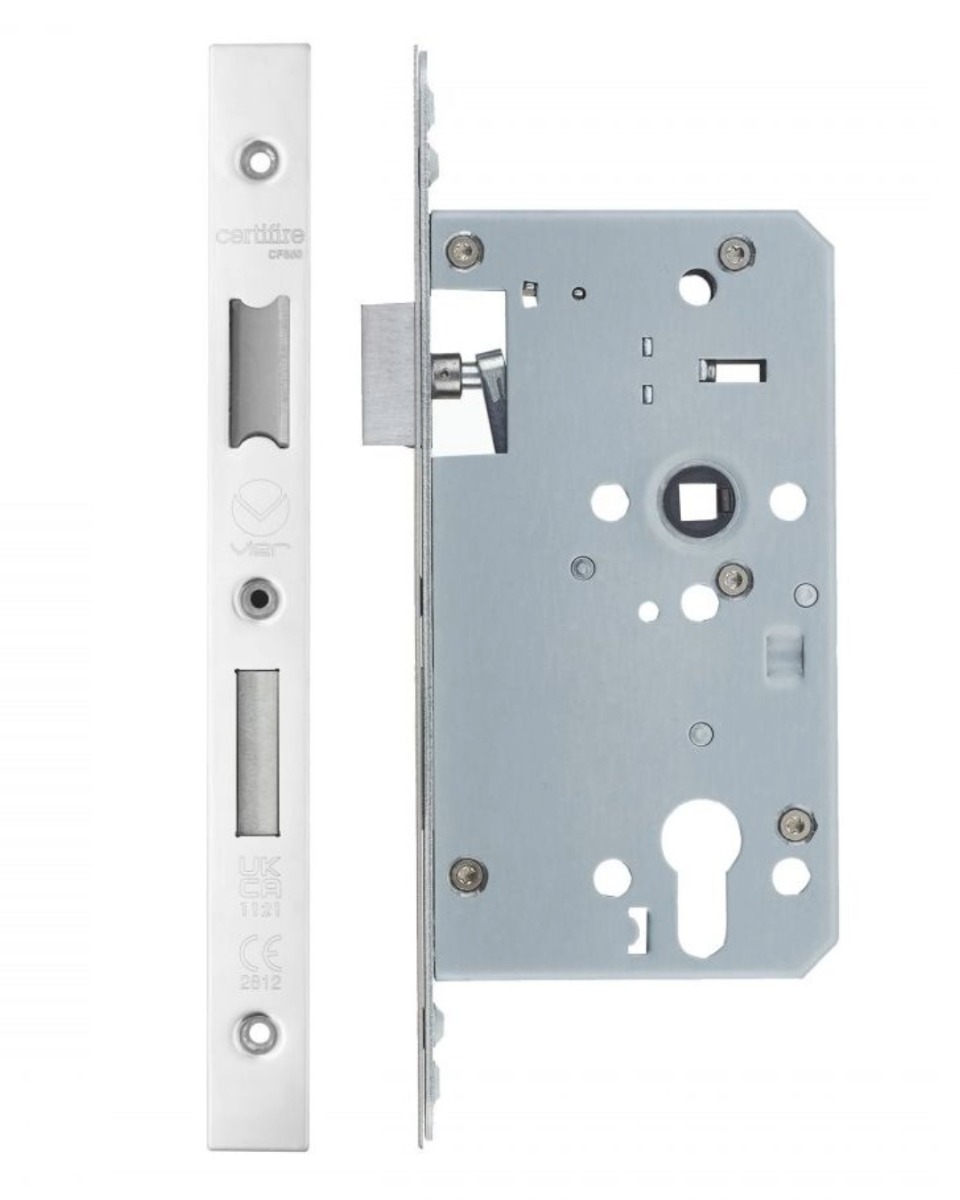 Vier VDL7260-ST-PSS Din Euro Sashlock- Backset 60mm - 2 Pc Forend - Square - PSS - Single Throw