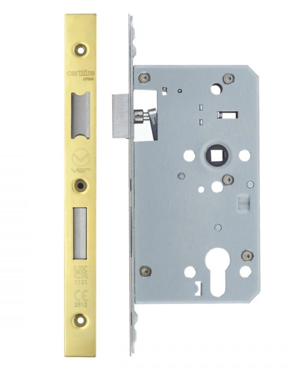 Vier VDL7260-ST-PVDG Din Euro Sashlock- Backset 60mm - 2 Pc Forend - Square - PVDG- Single Throwt