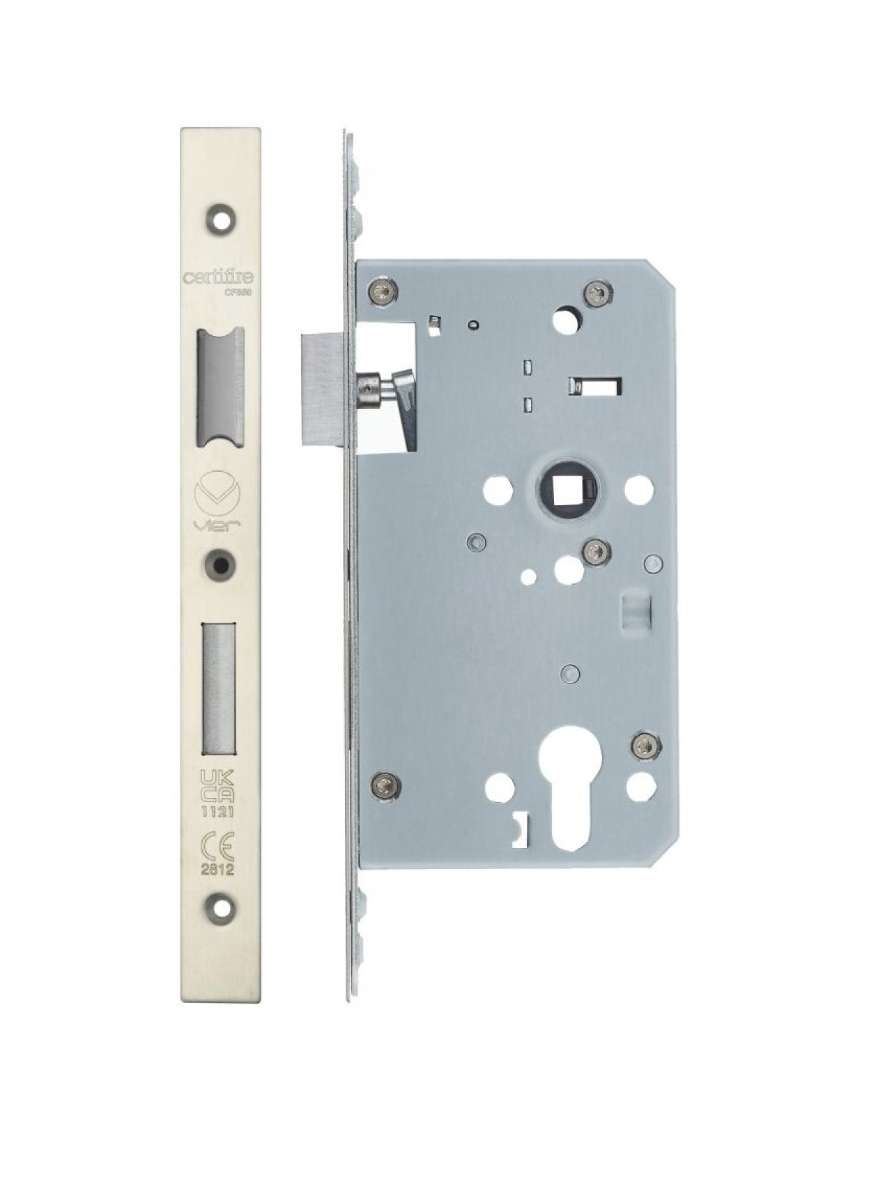 Vier VDL7260-ST-SSS Din Euro Sashlock- Backset 60mm - 2 Pc Forend - Square - SSS - Single Throw