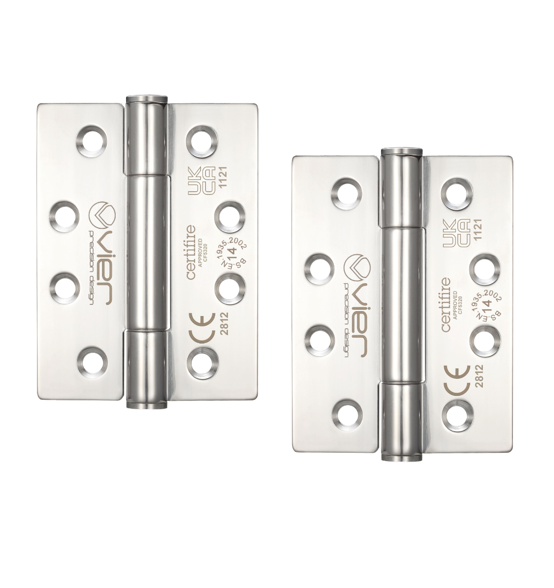 Vier VHC243P Grade 14 Concealed Bearing Hinge Stainless Steel - Grade 201 - 102 x 76 x 3mm (PAIR) Polished Stainless