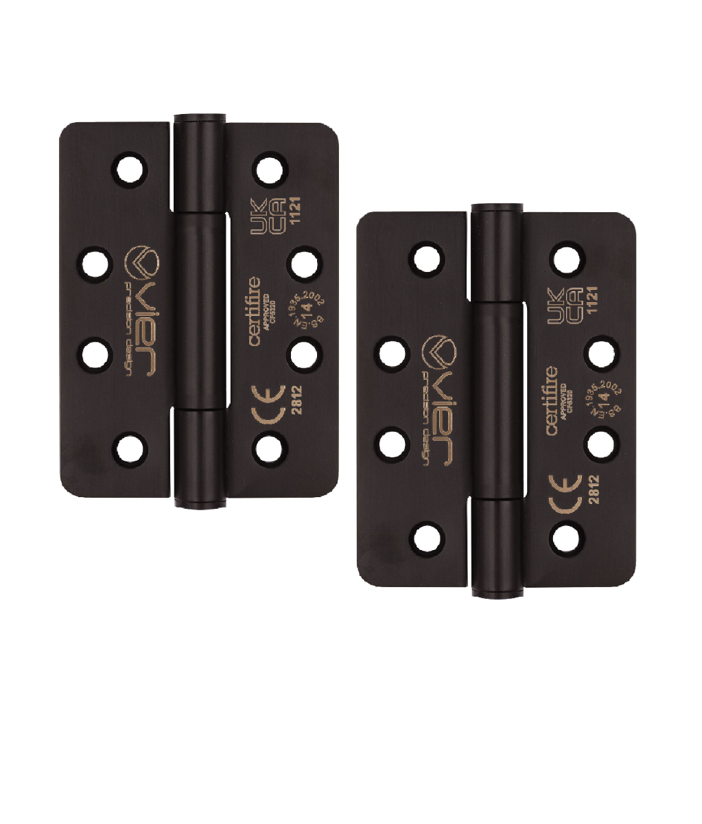 Vier VHC243R-PCB Grade 14 Concealed Bearing Hinge Radius - 102 x 76 x 3mm - Powder Coated Black