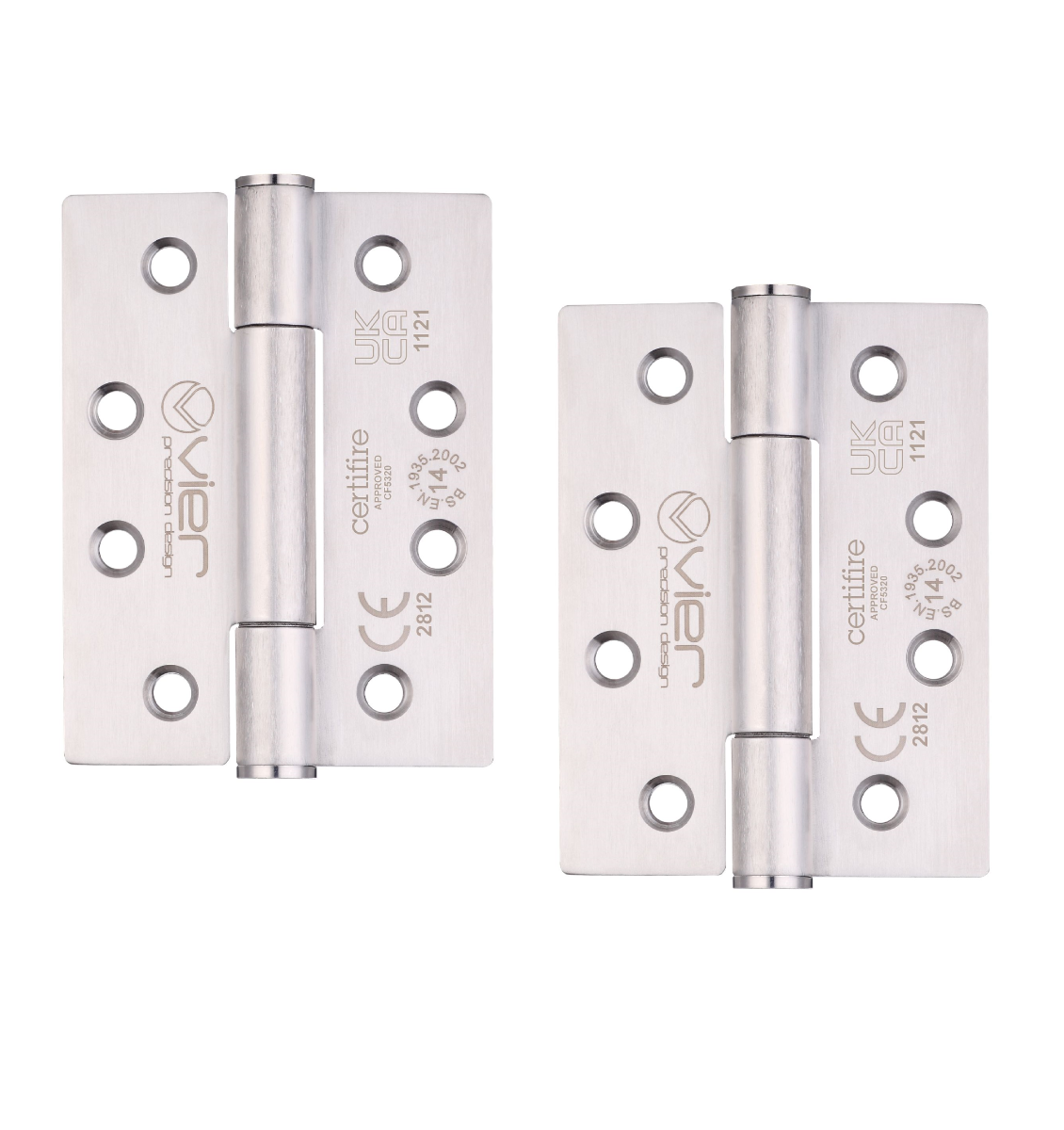 Vier VHC243S Grade 14 Concealed Bearing Hinge Stainless Steel - Grade 201 - 102 x 76 x 3mm (PAIR) Satin Stainless