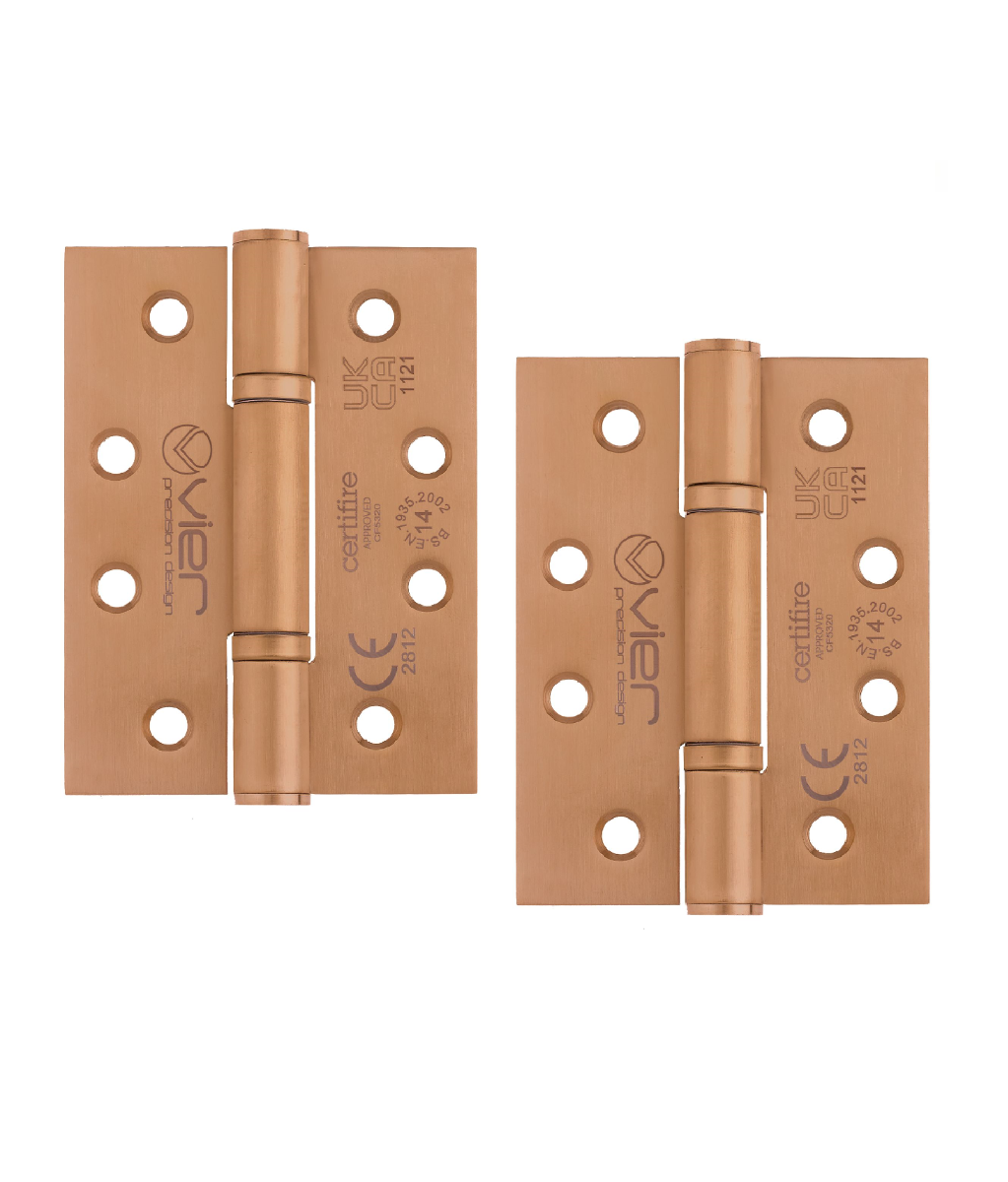 Vier VHP243 Grade 14 Bearing Fire Door Hinges- Grade 201 - 102 x 76 x 3mm PVD Bronze