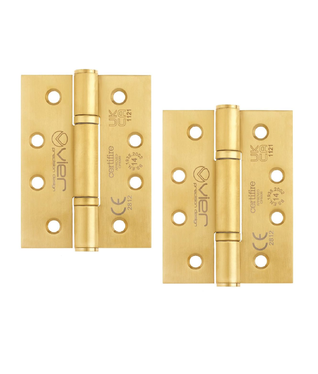 Vier VHP243-PVDSB Grade 14 Low Maintenance Fire Door Hinge Square - 102 x 76 x 3.4mm - PVD Satin Brass