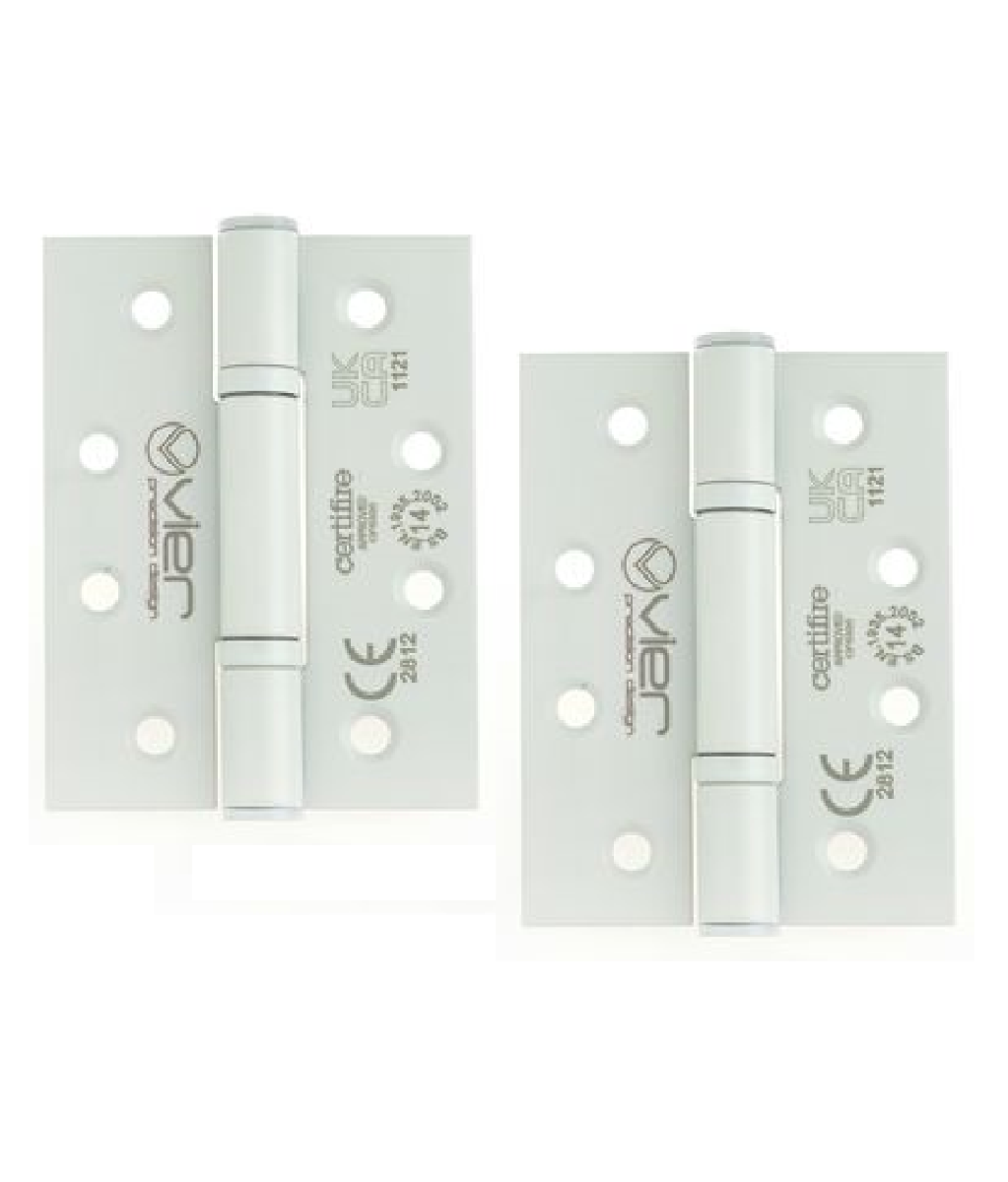 VIER VHP243-PCW Grade 14 Low Maintenance Hinge Square - 102 x 76 x 3mm - Powder Coated White