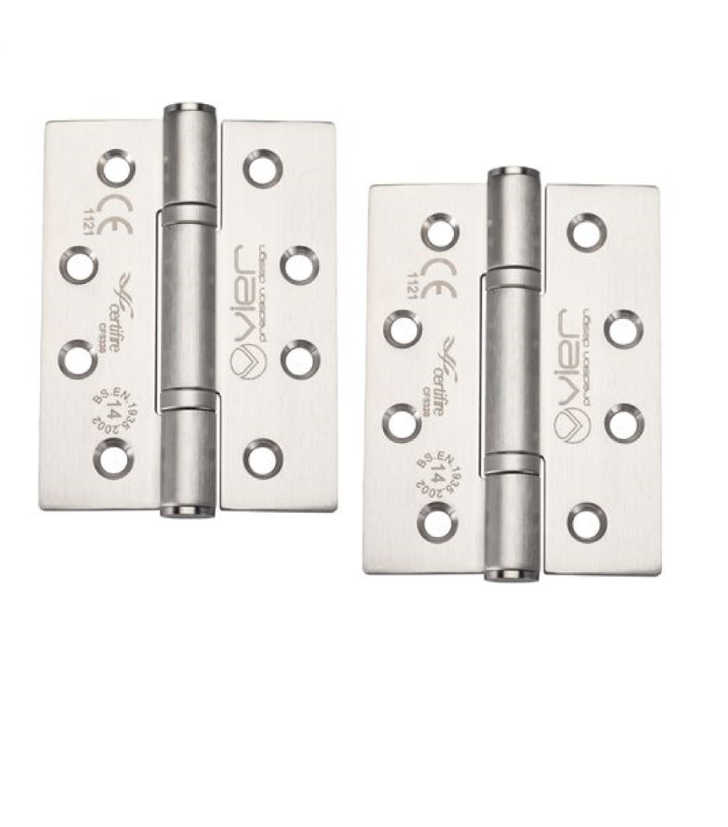 Vier VHP243S Grade 14 Bearing Hinge Stainless Steel - Grade 201 - 102 x 76 x 3.4mm Satin Stainless Steel