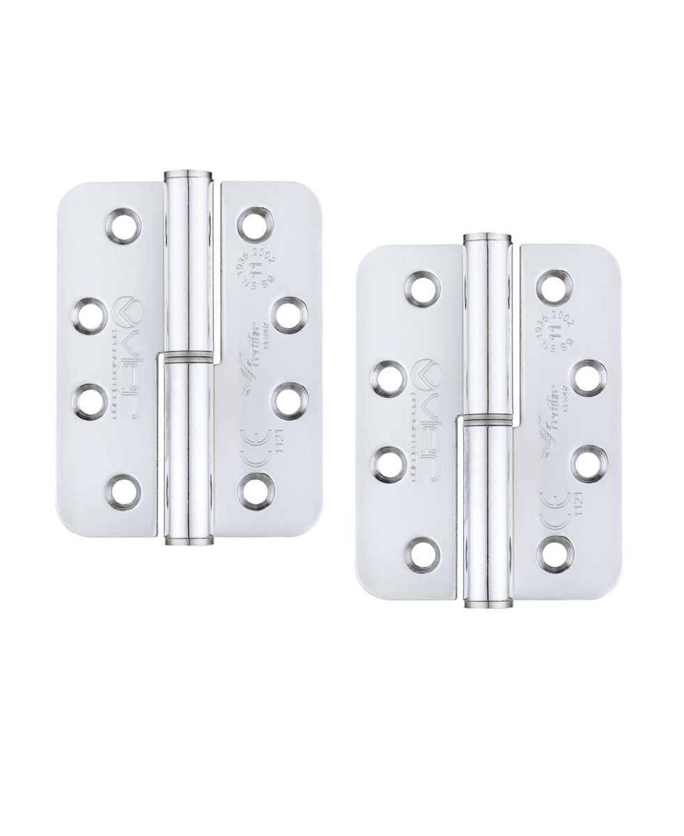 Zoo Hardware VSLHL43RCP Grade 11 Lift Off Hinge Steel - Radius - Polished Chrome - 102 x 76 x 3mm - Left Hand Polished Chrome