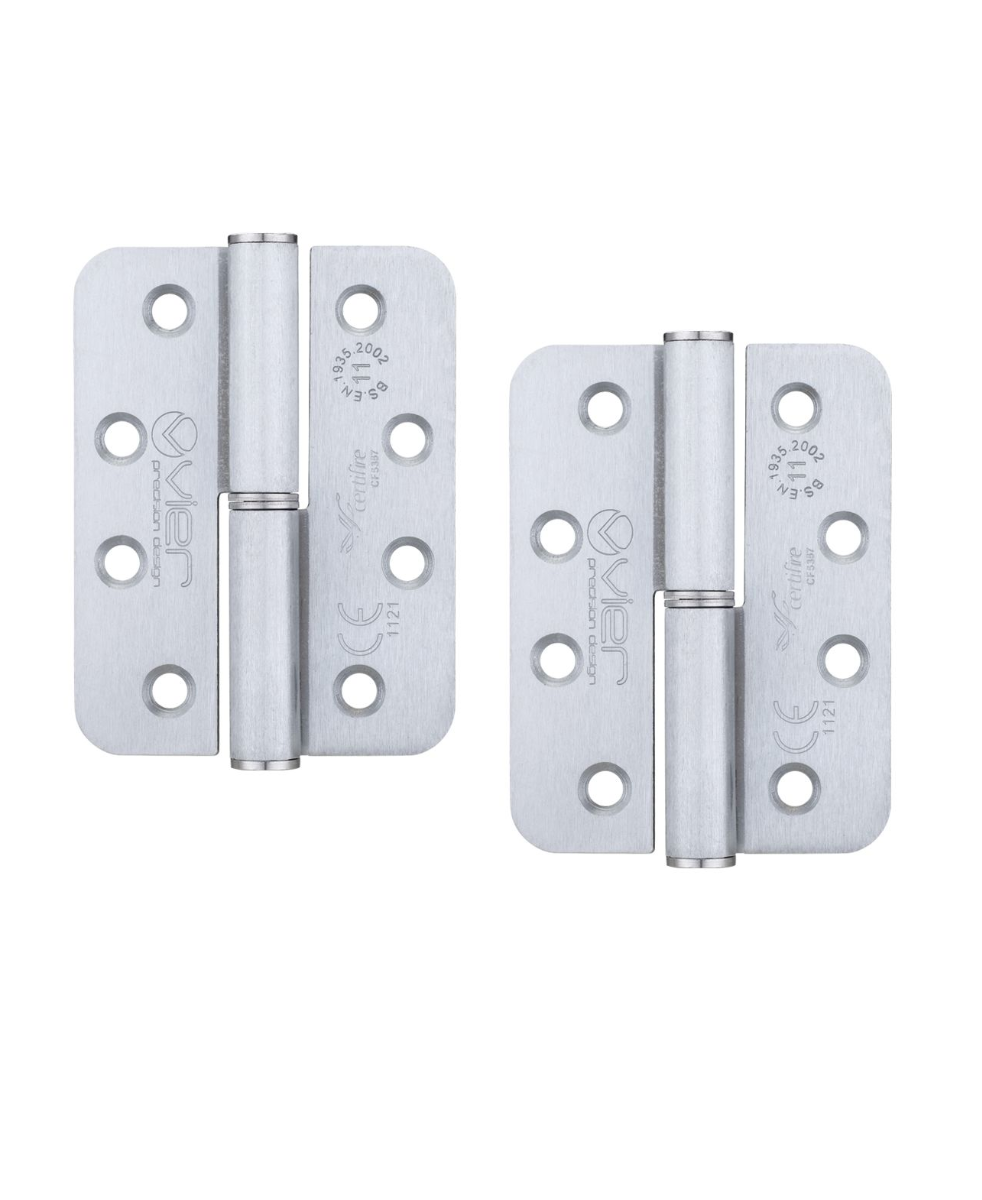 Zoo Hardware VSLHL43RSC Grade 11 Lift Off Hinge Steel - Radius - Satin Chrome - 102 x 76 x 3mm - Left Hand Satin Chrome